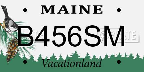 B456SM Maine License Plate