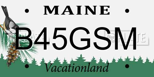 B45GSM Maine License Plate