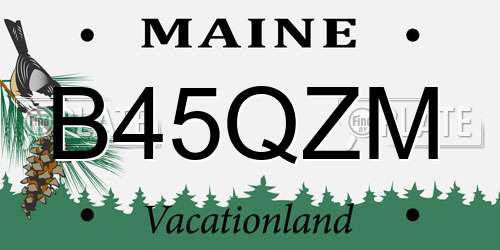B45QZM Maine License Plate