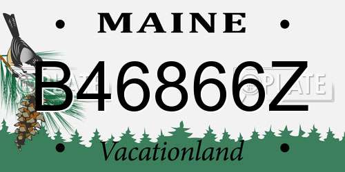 B46866Z Maine License Plate