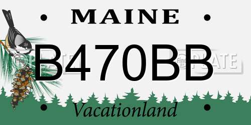 B470BB Maine License Plate