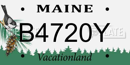 B4720Y Maine License Plate