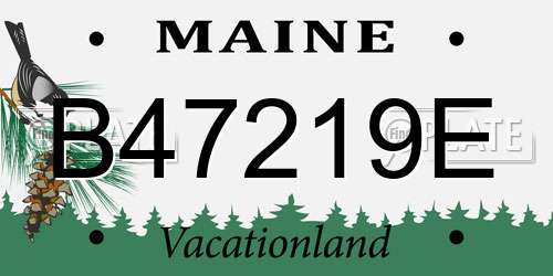 B47219E Maine License Plate