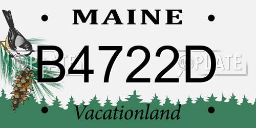 B4722D Maine License Plate