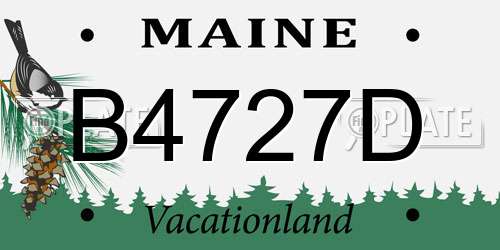 B4727D Maine License Plate
