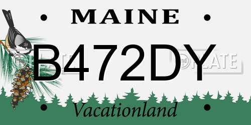 B472DY Maine License Plate