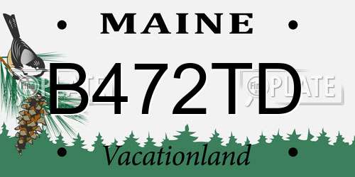 B472TD Maine License Plate