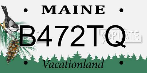 B472TQ Maine License Plate
