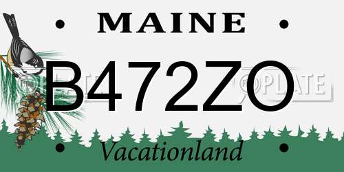 B472ZO Maine License Plate
