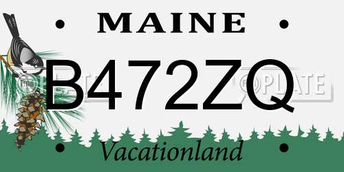 B472ZQ Maine License Plate