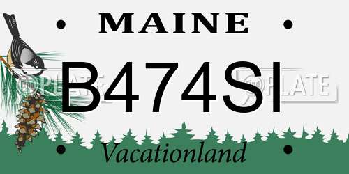 B474SI Maine License Plate