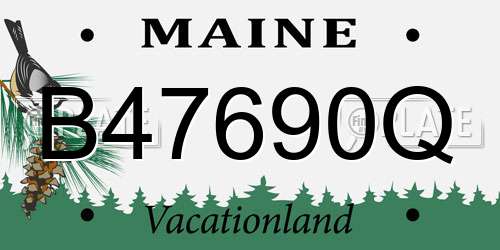 B47690Q Maine License Plate