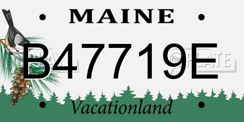 B47719E Maine License Plate