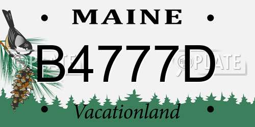 B4777D Maine License Plate