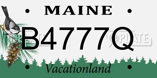 B4777Q Maine License Plate