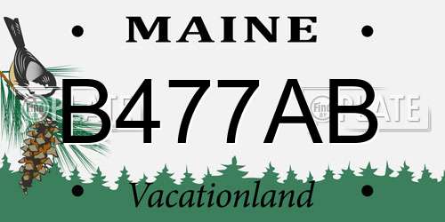 B477AB Maine License Plate