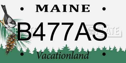 B477AS Maine License Plate