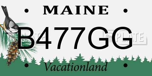 B477GG Maine License Plate