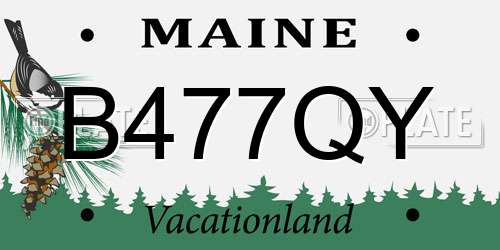 B477QY Maine License Plate