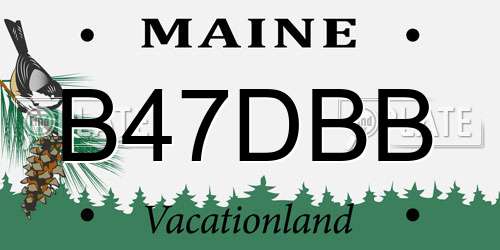 B47DBB Maine License Plate