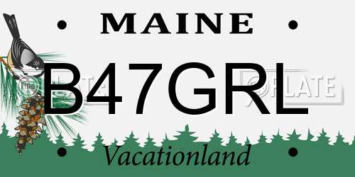 B47GRL Maine License Plate