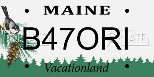 B47ORI Maine License Plate