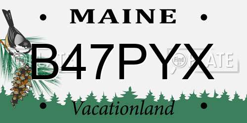 B47PYX Maine License Plate