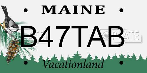 B47TAB Maine License Plate