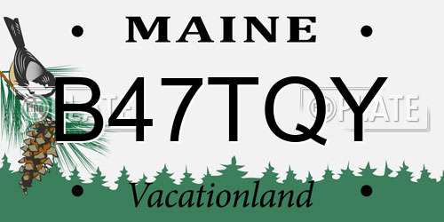 B47TQY Maine License Plate