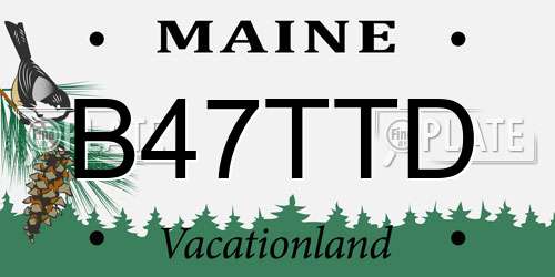 B47TTD Maine License Plate