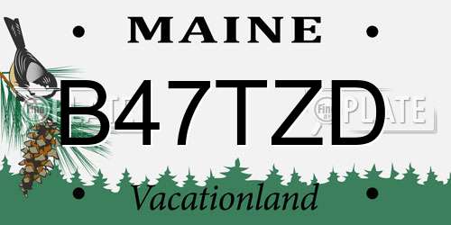 B47TZD Maine License Plate