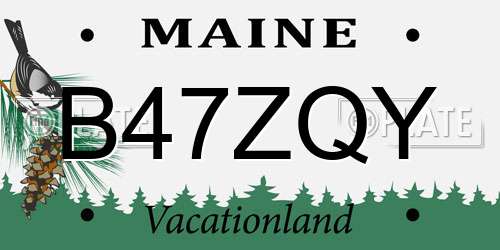 B47ZQY Maine License Plate