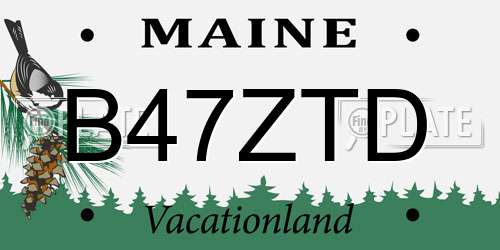 B47ZTD Maine License Plate