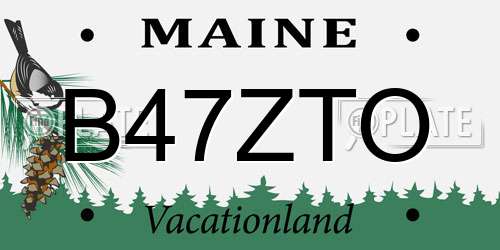 B47ZTO Maine License Plate