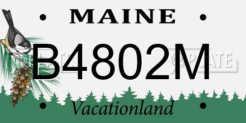 B4802M Maine License Plate