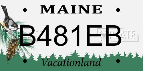 B481EB Maine License Plate