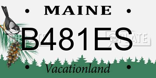 B481ES Maine License Plate