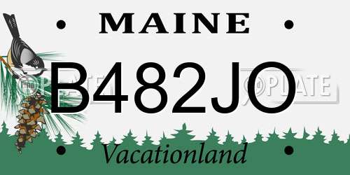 B482JO Maine License Plate