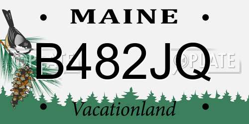 B482JQ Maine License Plate