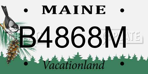 B4868M Maine License Plate