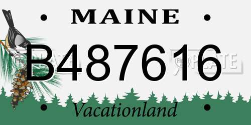 B487616 Maine License Plate