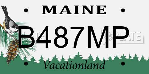 B487MP Maine License Plate