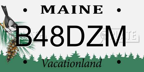B48DZM Maine License Plate