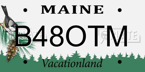 B48OTM Maine License Plate