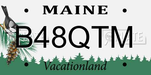 B48QTM Maine License Plate