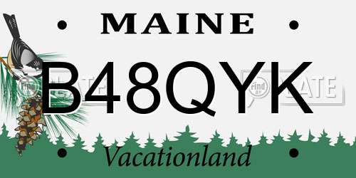 B48QYK Maine License Plate