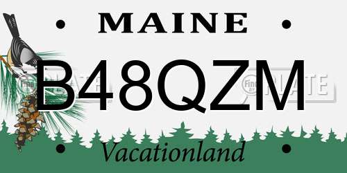 B48QZM Maine License Plate