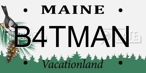B4TMAN Maine License Plate