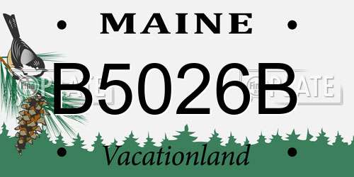 B5026B Maine License Plate