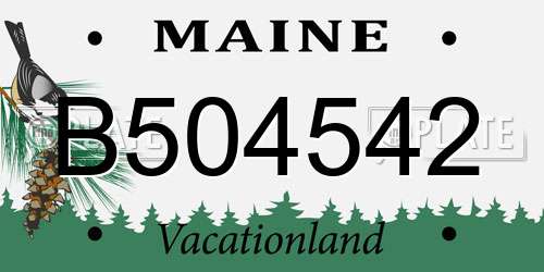 B504542 Maine License Plate